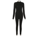 thumbnail image 6 of ZHaobin Spring White Ribbed Bodycon Jumpsuits Casual Sporty Clothes for Women 2024 Long Sleeve Black Activewear Ladies Streetwear (black,M), 6 of 7