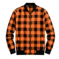 thumbnail image 6 of Horkkom Jackets for Men Long Sleeve Plaid Print Flannel Shirts Casual Zip Up Fall Shirts with Pockets M, 6 of 8