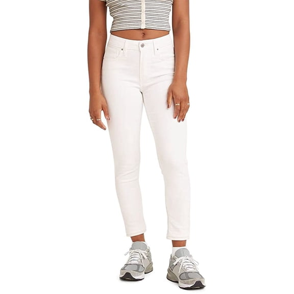Levis Womens 721 High Rise Skinny Jeans Standard 25 Regular Soft Clean White Waterless