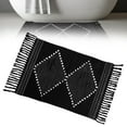 thumbnail image 6 of Dznils Black Boho Bathroom Rugs, Farmhouse Geometric Polyester Bath Mat with Tassel, 24" x 35", 6 of 13