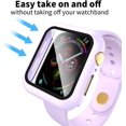 thumbnail image 3 of Case Compatible with Apple Watch with Built in Tempered Glass Screen Protector- All Around Hard PC Case Overall Protective Cover (40mm, Purple&Pink&Clear), 3 of 5