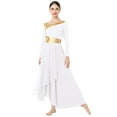 thumbnail image 3 of IDOPIP Women Metallic Patchwork Liturgical Praise Dance Dress Asymmetric Hemline Lyrical Dancewear, 3 of 8