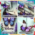 thumbnail image 4 of Colorful Welcome Banner Floral Floral Display Butterfly Design Purple Blue Garden Background for Home Decoration Garden Party Welcome Event, 4 of 9