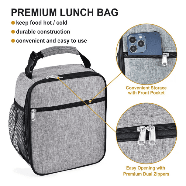 Lonchera Termica Portatil Hombre Bolsa Del Almuerzo Gris Walmart en linea