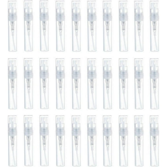 90Pcs Mini Spray Empty Bottles, Atomizer Plastic Bottle Portable Perfume Empty Sample Bottle for Liquid Makeup Tool (2ml)