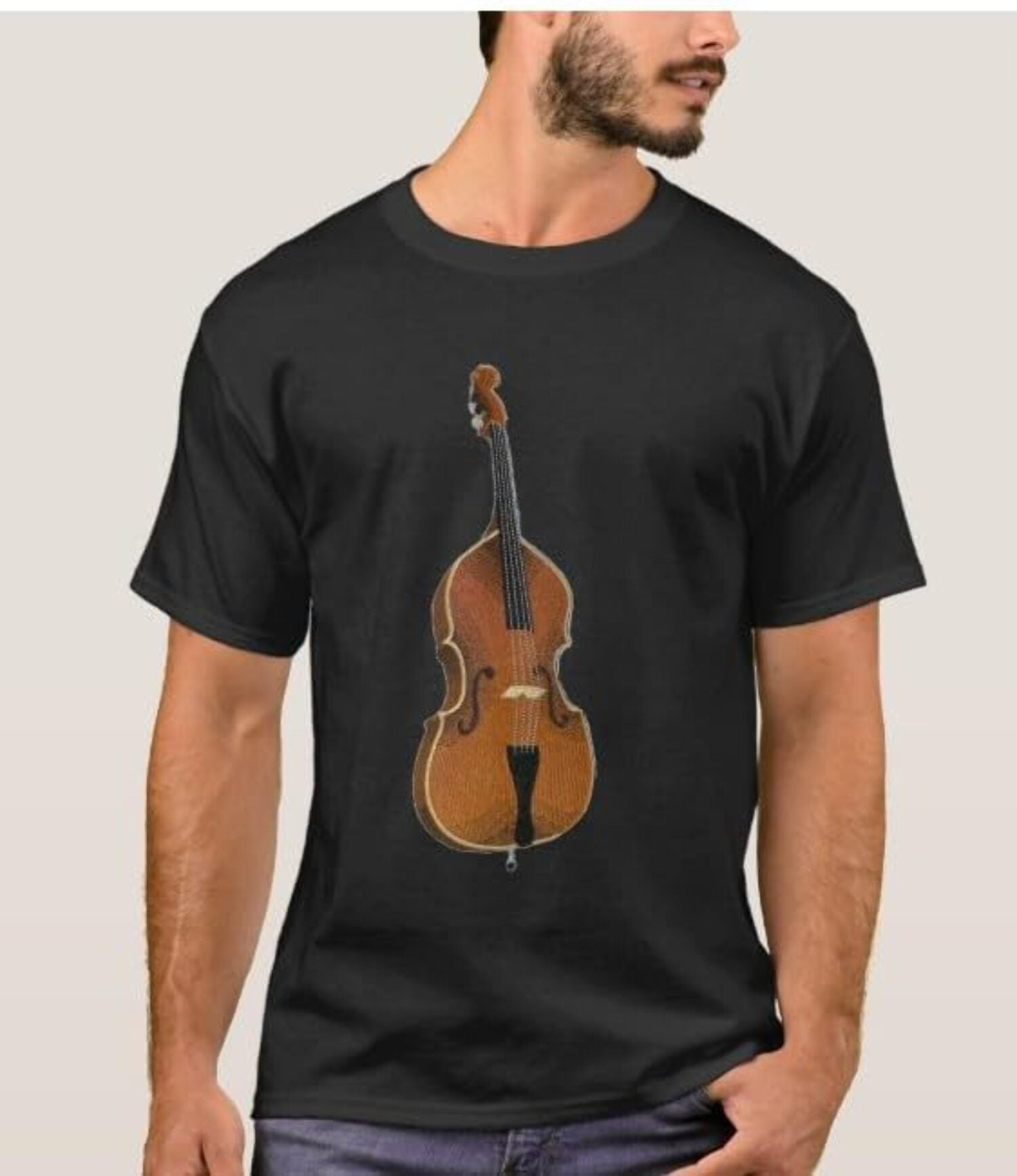 Musical Instruments [ Upright Bass ][Custom and Unique] Embroidered Iron on/Sew Patch (4.12" x 9.4") [Made in USA]