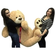 Personalized Big Plush Giant 6 Ft Teddy Bear Soft, Your Message Imprinted on Neck Ribbon Bow