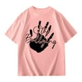 thumbnail image 4 of Gbsyewxs Girls Tshirts Crew Neck Short Sleeve Letter Hand Print Fashion Summer Shirts For Kids Pink Size 10-11 Years, 4 of 6