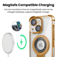 thumbnail image 4 of Entronix Magnetic Clear Case for iPhone 15, Built-in Kickstand Ring Shockproof Bumper, Gold, 4 of 7