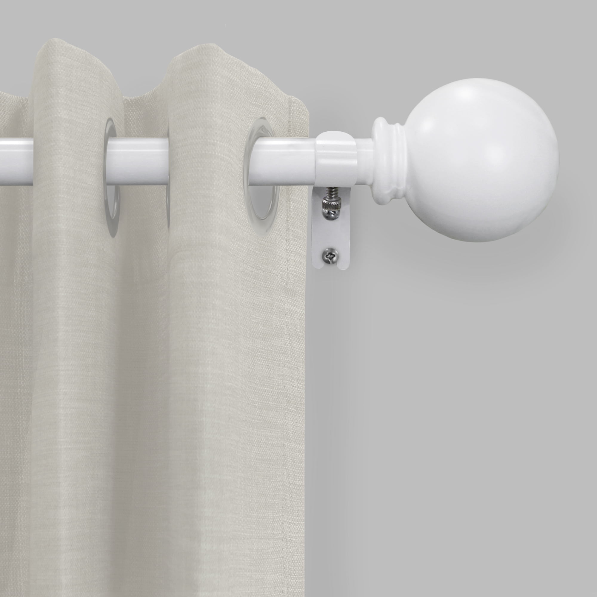 Tringle à rideaux réglable à boule Blanc 1,27 cm Mainstays, 122 à 213,4 cm
