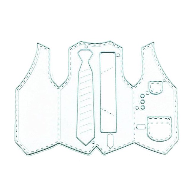 Guardurnaity Troqueles de Metal para ropa de hombre, chaleco, corbata, autoensamblaje, troquelado, plantillas a prueba de herrumbre para foto de Accesorios de disfraces
