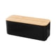 thumbnail image 1 of Panera con tapa de madera, elegante recipiente para bocadillos, donas y panes caseros. Tapa negra sin agujero, 1 of 9