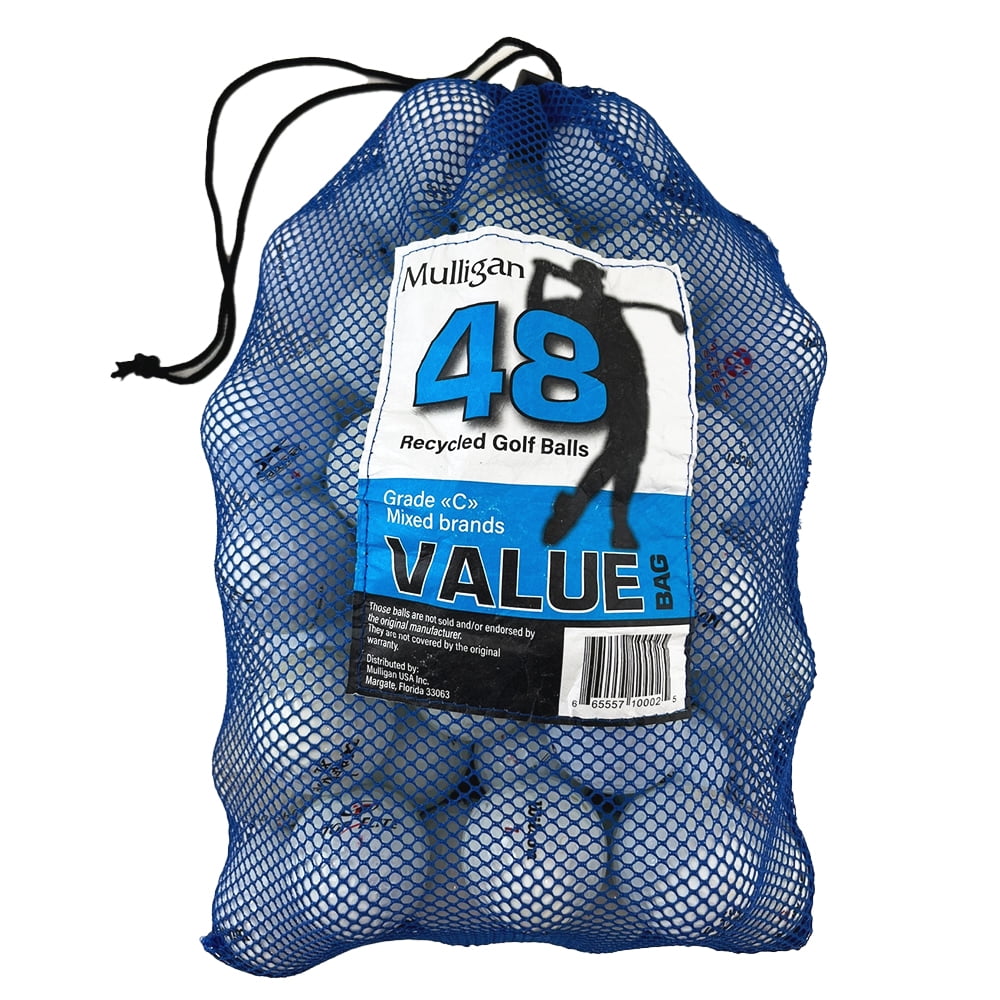 48 Mixed Brands Used Recycled White Golf Balls, by Mulligan