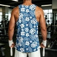thumbnail image 4 of Mens Workout Tank Tops Hawaiian Sleeveless Shirts Graphic Beach Coconut Tree Gym Tank Top, 4 of 4