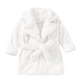 thumbnail image 2 of ATOGUTA Girls Boys Robes Shawl Collar Robe Fleece Robes Soft Flannel Robe for Kids Warm Fuzzy Bathrobe White, Size 1T-7, 2 of 3