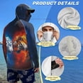 thumbnail image 4 of SEANATIVE Men's Outdoor Fishing Hoodie Sun Protection with Face Cover, Lightweight Portable Sun Block Top UV Protection Hooded Pullover for Travel Fishing, M, Tiger Pattern Blue Orange, 4 of 7