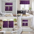 thumbnail image 6 of Purple Starry Sky Star Kitchen Curtains Sets for Windows 36 Inch Length, Vintage Stars Yellow Rod Pocket Window Treatments Tier Curtains and Valances Set for Bedroom/Bathroom, 6 of 8