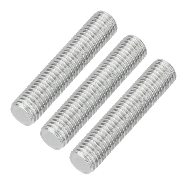 Uxcell Lot de 3 M12 x 60mm Pas 1.75mm Acier Inoxydable 304 Tige Entièrement Filetée