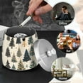 thumbnail image 4 of Yayeee Ashtray with Lid for Cigarette Smokeless Stainless Steel Home Ash Holder, Beige Christmas Trees, 4 of 7