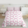 thumbnail image 2 of Feelyou Fashion Bowknot Child Queen Comforter Set, Kawaii Cartoon Ribbon Bedding Sets, Dreamy Princess Style Reversible Bedding Comforter Set, Lightweight Room Decor, 3-Piece, 2 of 8