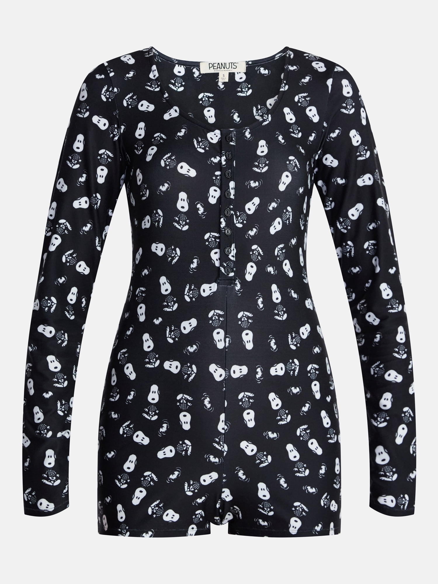 Peanuts Snoopy Women's and Women's Plus X Ray One Piece Sleep Romper, Sizes XS-2X