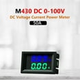thumbnail image 4 of DC0-100V Amp Volt Gauge Dual LED Medidor corriente voltaje digital (Azul Verde 50A), 4 of 9