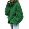 thumbnail image 2 of Women's Off The Shoulder Sweater Casual Knitted Solid Long Sleeve Pullover, Elegant and Relaxed, Perfect for Parties and Seasonal Wear,Green,XL, 2 of 7