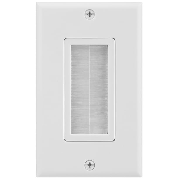 fosmon 1gang wall plate, brush style opening passthrough low voltage