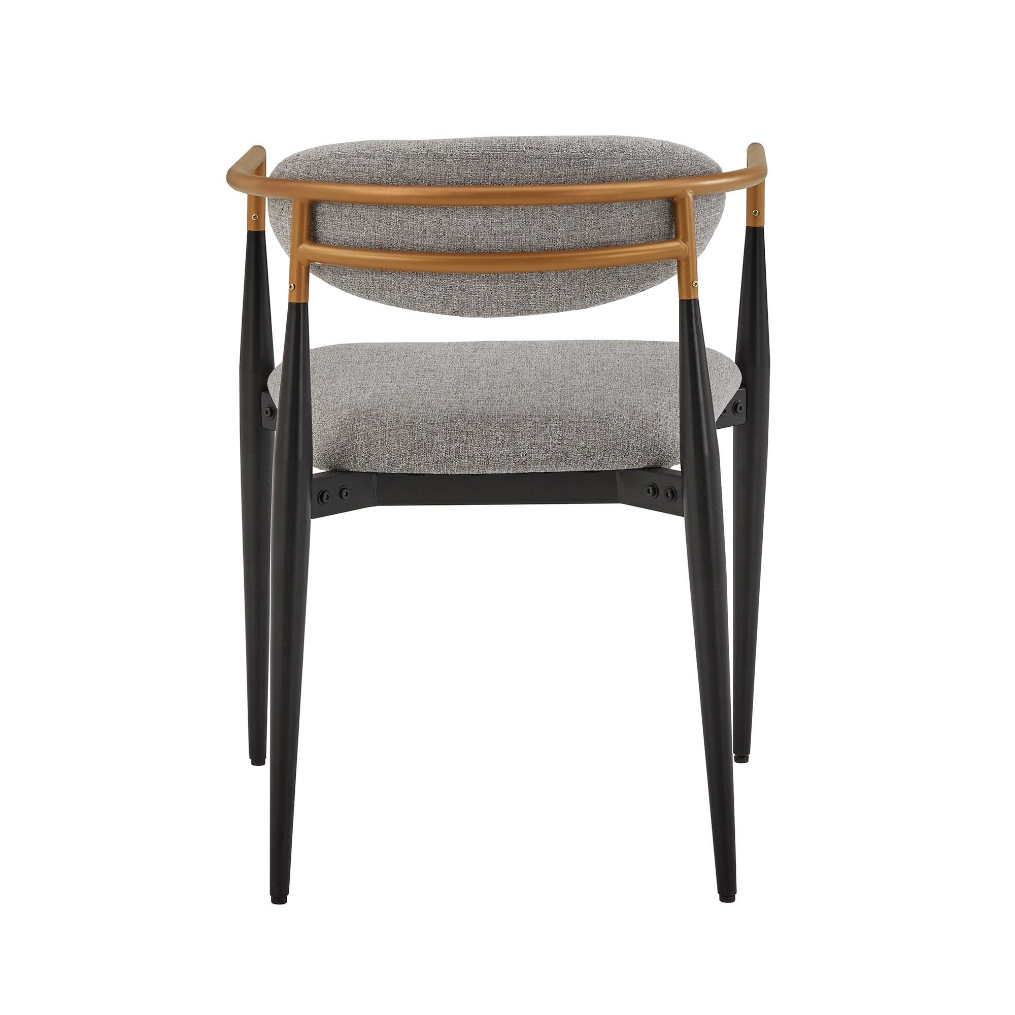Weston Home Yuma Mid-Century Modern Dining Chair with Two-Tone Amber Dust & Black Finish, Light Gray (Set of 2)