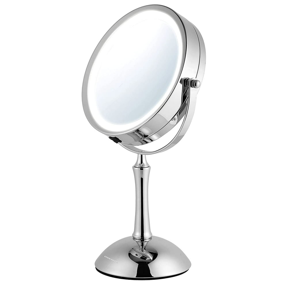 Ovente Circle Lighted Table Top Makeup Mirror 7 inch 1X 8X