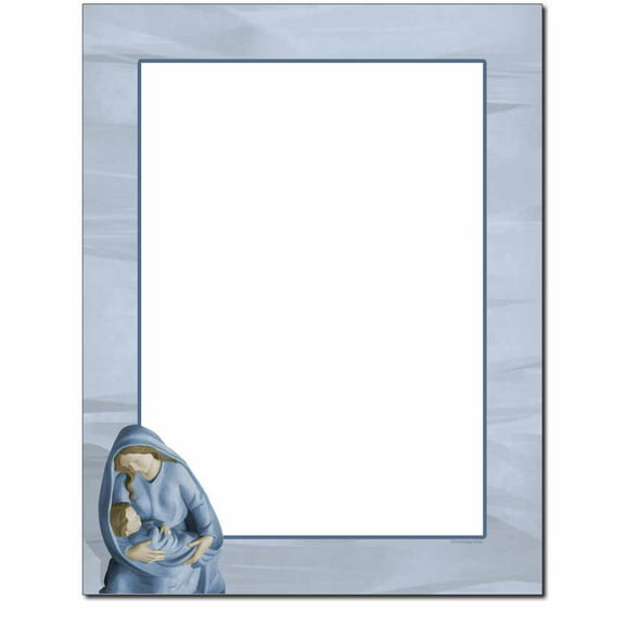 Mary with Baby Jesus Letterhead Printer & Copy Christmas, Holiday Paper, 100 Sheets per Pack