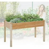 Dkelincs Raised Garden Bed with Legs Outdoor Elevated Wood Planter Box Kit for Vegetable Flower Herb, Natural