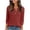 Brick Red, variant on LIZUOJUNF Womens Henley Knit Shirts Dressy Lightweight Tunic Sweaters Business Casual Blouses V Neck Seven Quarter Sleeve 2026 Summer Spring Outfits
