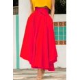 thumbnail image 2 of Womens High Waist Flared Pleated Long Dress Gypsy Maxi Belted Skirt Full Length, 2 of 6