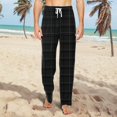 thumbnail image 2 of JGNGSHN Men’s Sleepwear Pants, Casual Plaid Lounge Pajamas with Elastic Waistband, Adjustable Drawstring, and Soft Cotton Fabric, 2 of 8