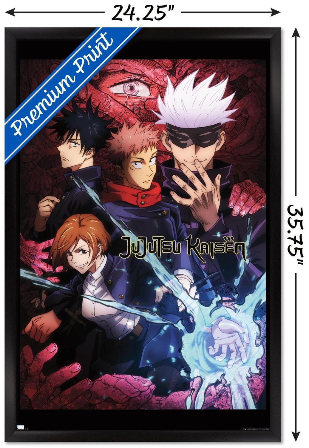 Jujutsu Kaisen - One Sheet English Wall Poster with Push Pins, 22.375" x 34"