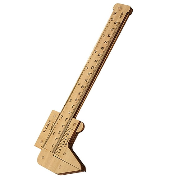 WHAMVOX Household Wood Vernier Caliper Multi-function Straight Ruler Painting Straight Ruler Wooden Ruler