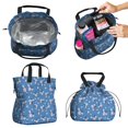 thumbnail image 2 of Pioneer Flower Floral Print Pattern Drawstring Lunch Bag Women - Drawstring Lunch Bag Insulated for Work Office - Stain-Resistant Large Lunchbags for Women with Multi-Pockets, 2 of 6