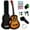 A-Sunburst, variant on Moukey Guitar for Beginner 38" Starter Acoustic Guitars Kits with Gig Bag, Strap and Pick, Blue, EAG-100
