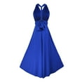thumbnail image 2 of Lu's Chic Women's Evening Gown Summer Hoco Cocktail Prom Banquet Fit and Flare Mid Calf Homecoming Dresses Royal Blue 10, 2 of 2