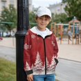 thumbnail image 3 of FKELYI Red Christmas Tree Snowflake Print Boys Girls Hoodies with Full Zipper Cosy Sweatshirt Jacket with Pockets Kids Fleece Hooded Top Streetwear for School Home, S, 3 of 6