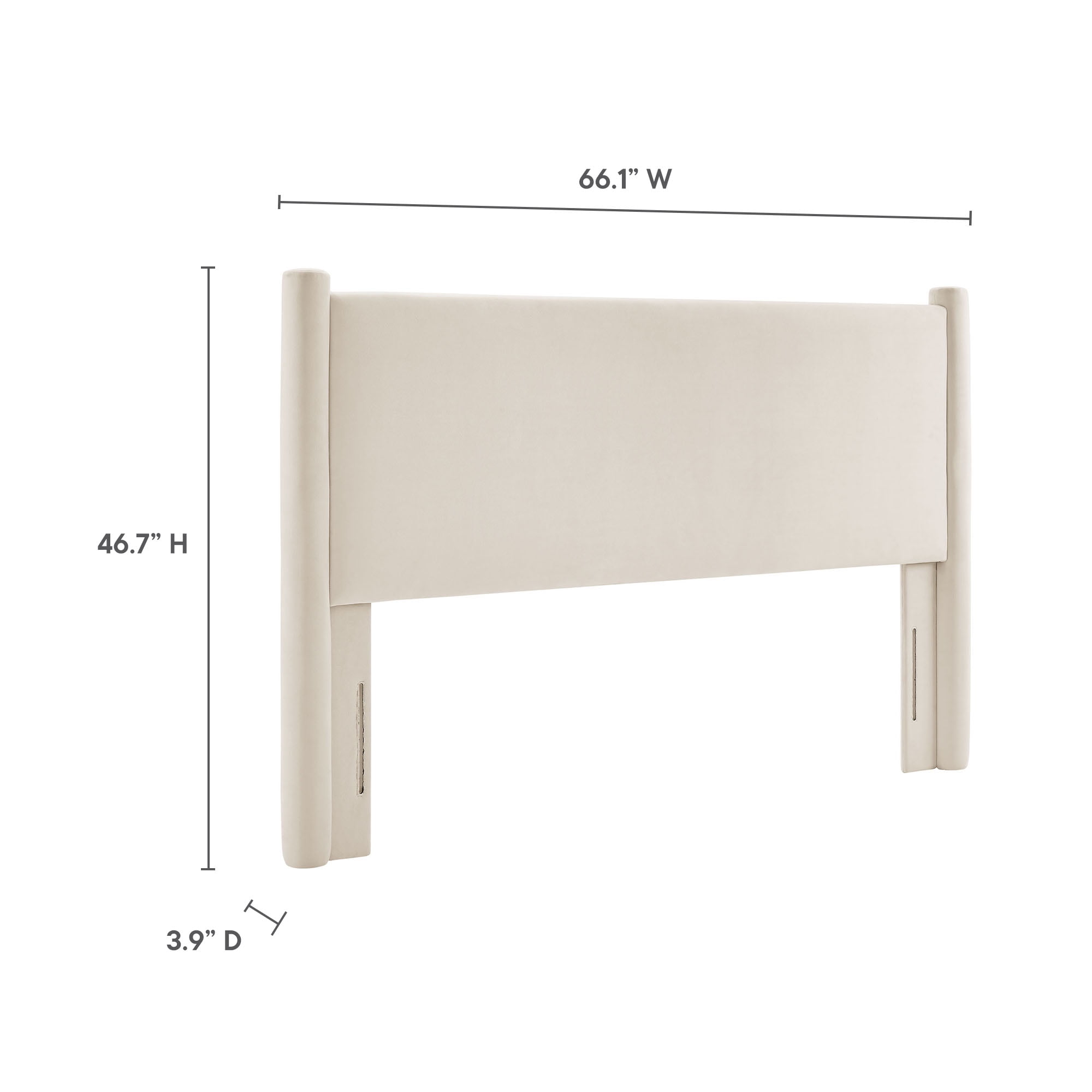 Rael Performance Velvet Full Headboard in Alabaster