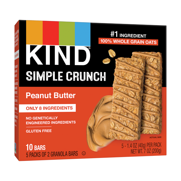 KIND Bars, Simple Crunch Peanut Butter Bars, Gluten free, 1.4 oz, 10