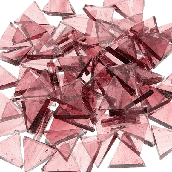HAKIDZEL Craft Glass Pieces Dark Red Triangle 290Pcs 0.6X0.5X0.1In