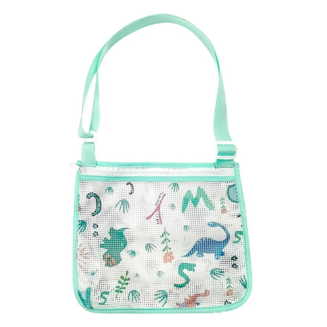 Aodebiao Sac en Filet pour Jouets de Plage avec Sangle Réglable pour Collecte de Coquillages Jouets de Sable Sac de Rangement en Filet de Nylon Durable pour Piscine Camping Activités Extérieures Séchage Rapide Lavable Essentiels de Plage