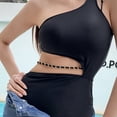 thumbnail image 5 of Women One Piece Swimsuit One Shoulder Bathing Suit Tummy Control Swimwear Slimming, 5 of 7