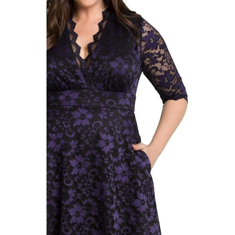 Kiyonna Mon Cheri Lace Cocktail Dress, Violet Noir, 2X - Walmart.com Kiyonna Mon Cheri Lace Cocktail Dress, Violet Noir, 2X - Walmart.com