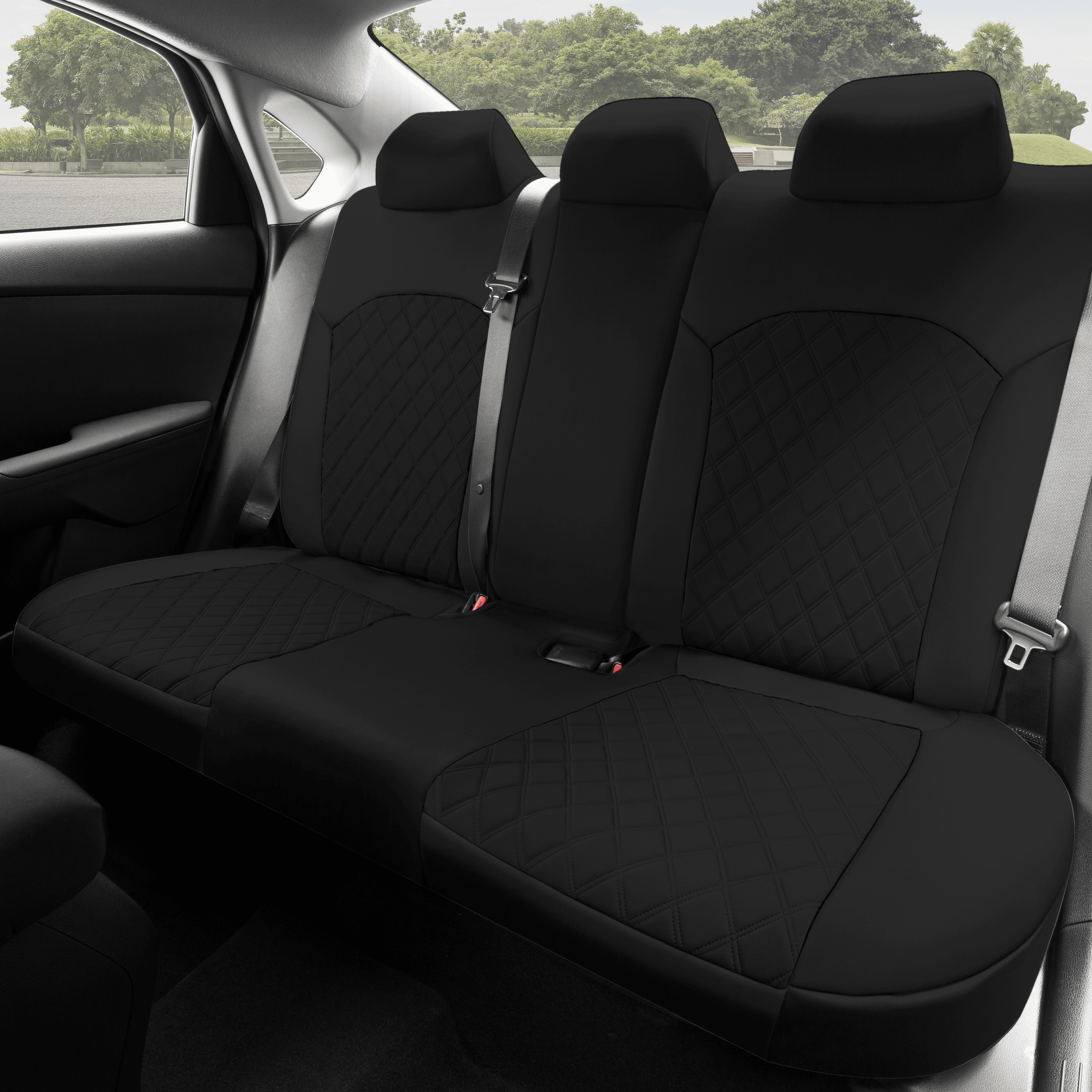 FH Group Custom Fit Neoprene Car Seat Cover for 2019-2024 KIA forte, Black  Full Set Seat Covers with Air Freshener
