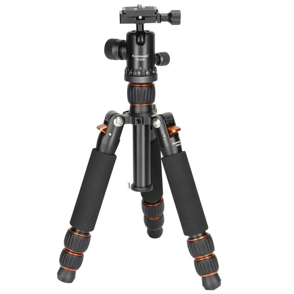 Koolehaoda Portable Mini Tripod Aluminum Alloy Tabletop Tripod 25inch with 360 Degree Ball Head, 1/4 inch Quick Shoe Plate for DSLR Camera Video Camcorder TMP-223 Orange