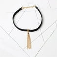 thumbnail image 2 of PAMTIER Women's Classic Black Velvet Ribbon Choker Tassel Necklace Party Jewelry Gold, 2 of 4